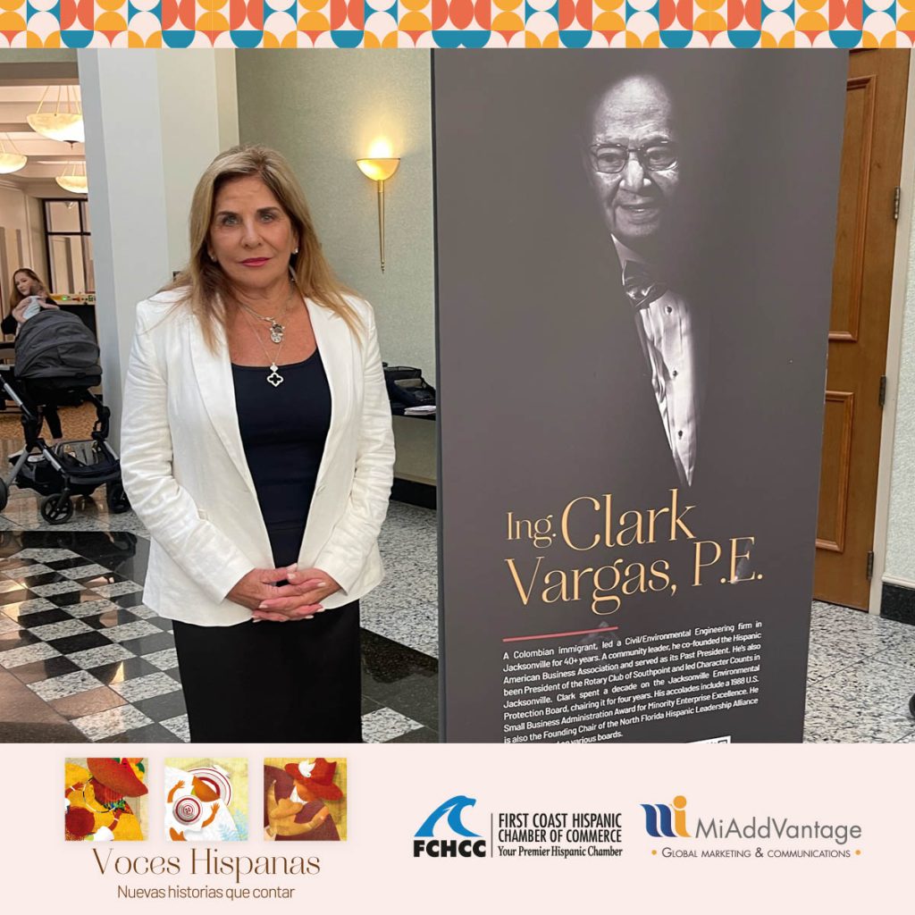 2023 Voces Hispanas Event Exhibit - Norma Vargas, wife of Ing. Clark Vargas