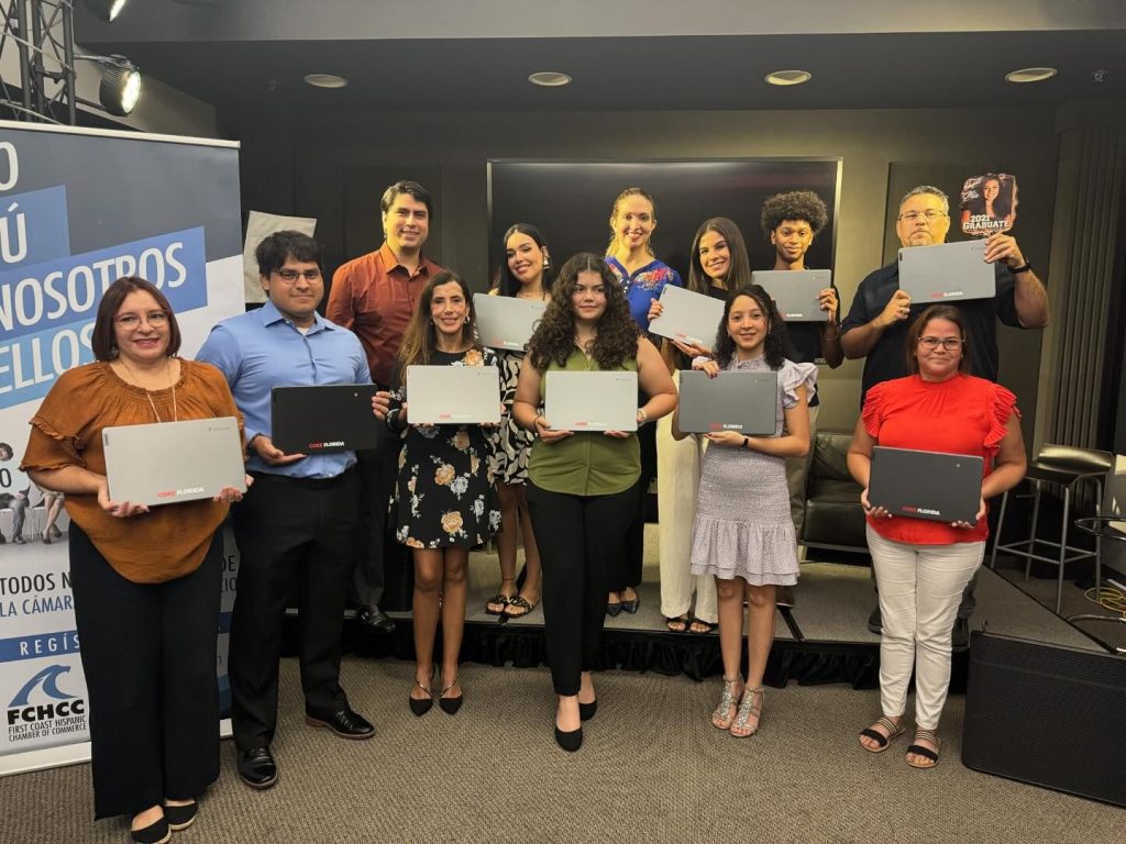 Coca Cola Florida donated laptops to each of the recipients of the Achieving the Dream Scholarship Winners of 2024